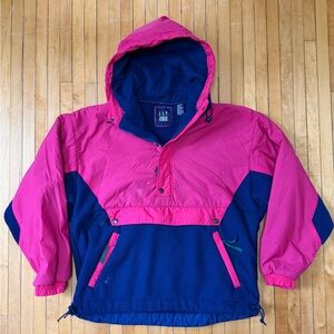 Vintage 90’s GAP Arctic Light Fleece Pink/Blue Jacket 1/4 Zip Unisex Sz. M